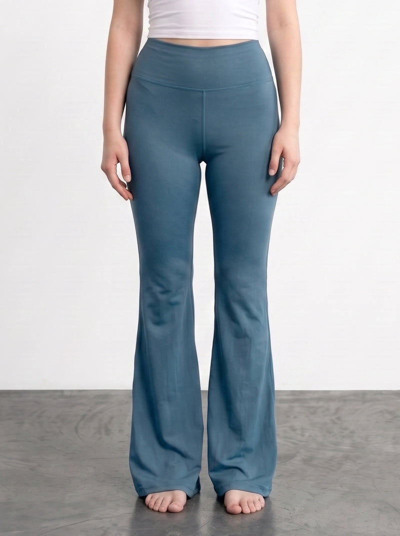 Teal Blue Flared Yoga Pants | Montivo Pakistan