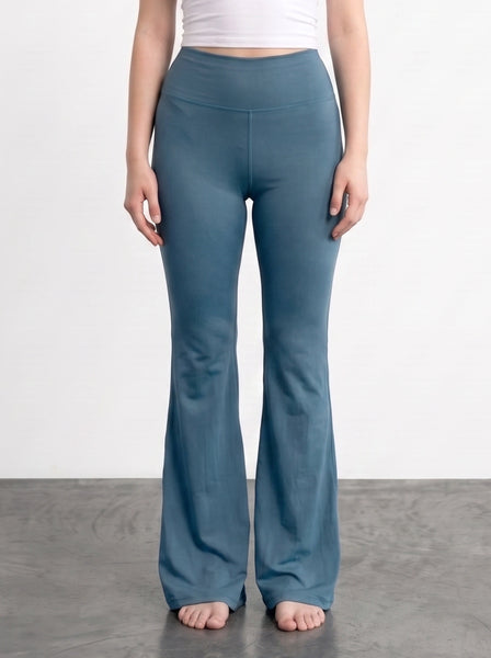Teal Blue Flared Yoga Pants