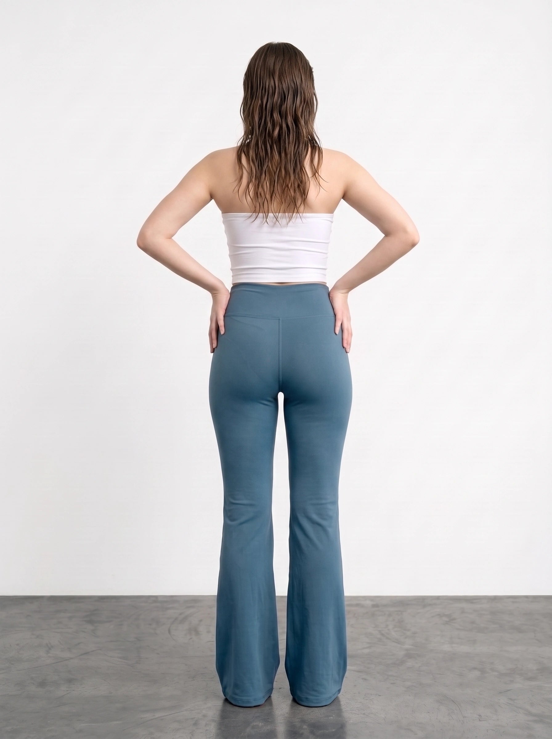 Teal Blue Flared Yoga Pants