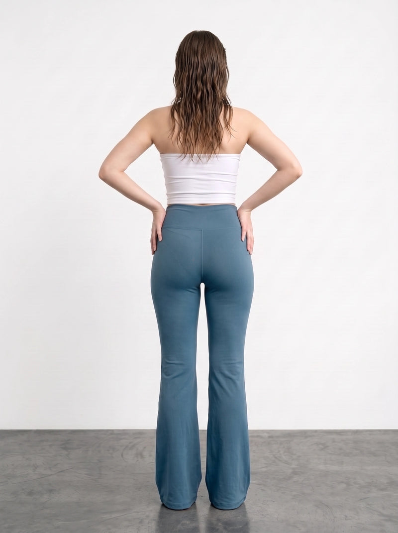 Teal Blue Flared Yoga Pants | Montivo Pakistan