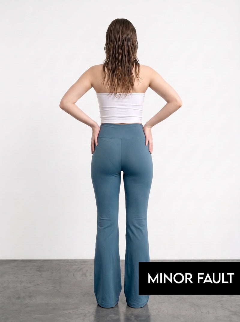 (Minor Fault) Teal Blue Flared Yoga Pants | Montivo Pakistan