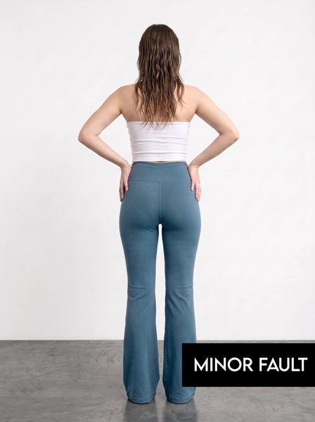 (Minor Fault) Teal Blue Flared Yoga Pants | Montivo Pakistan