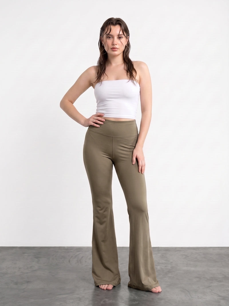 Brown Flared Yoga Pants | Montivo Pakistan