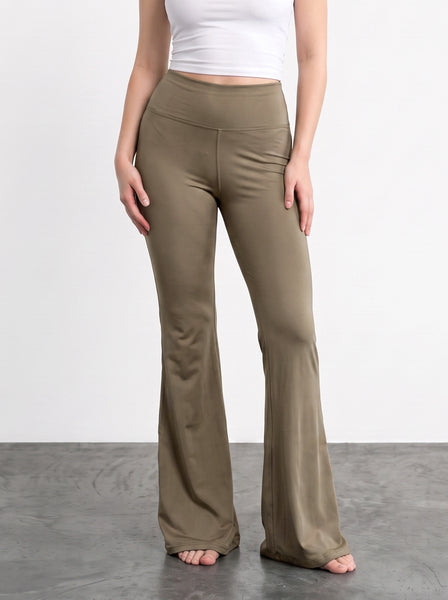 Brown Flared Yoga Pants