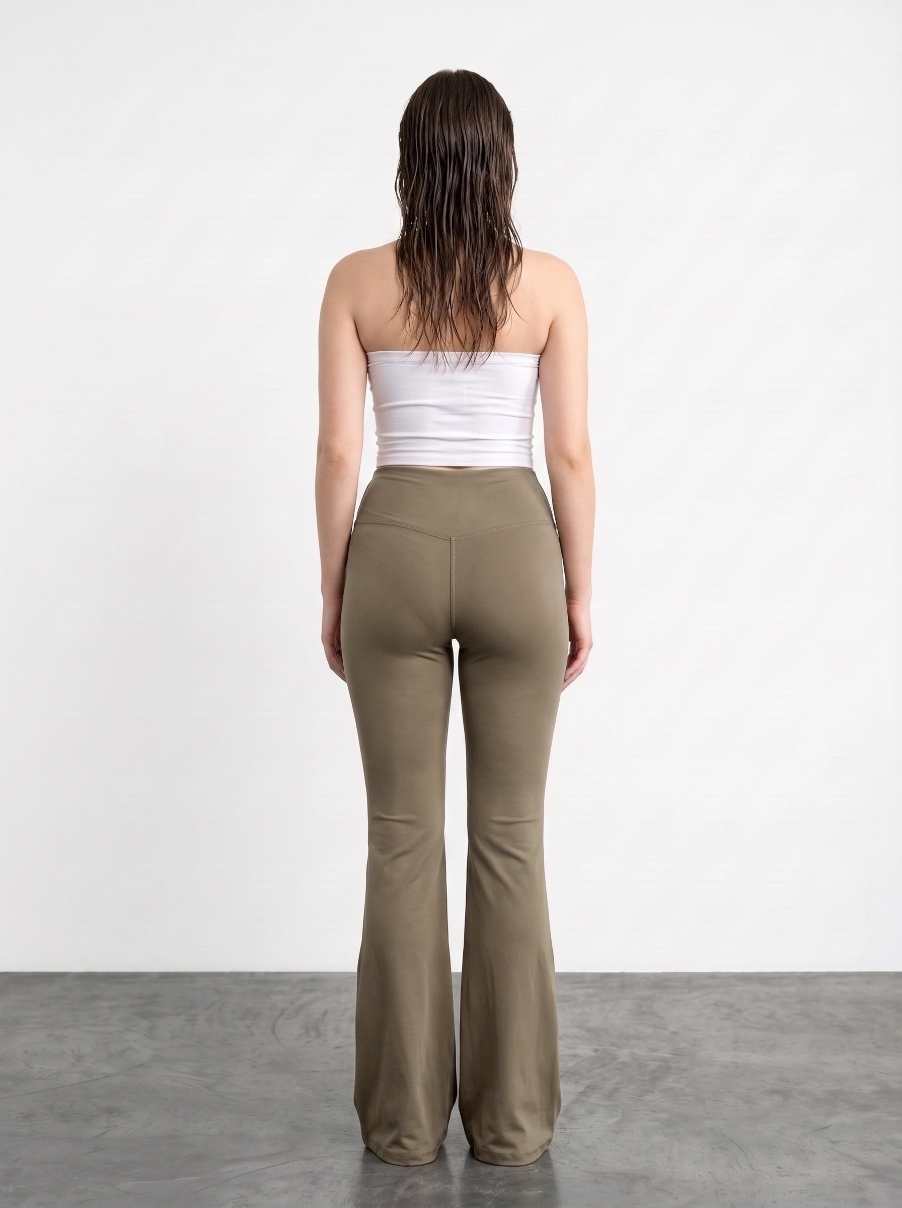 Brown Flared Yoga Pants