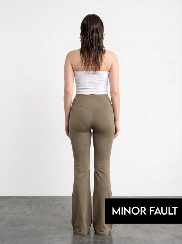 (Minor Fault) Brown Flared Yoga Pants | Montivo Pakistan