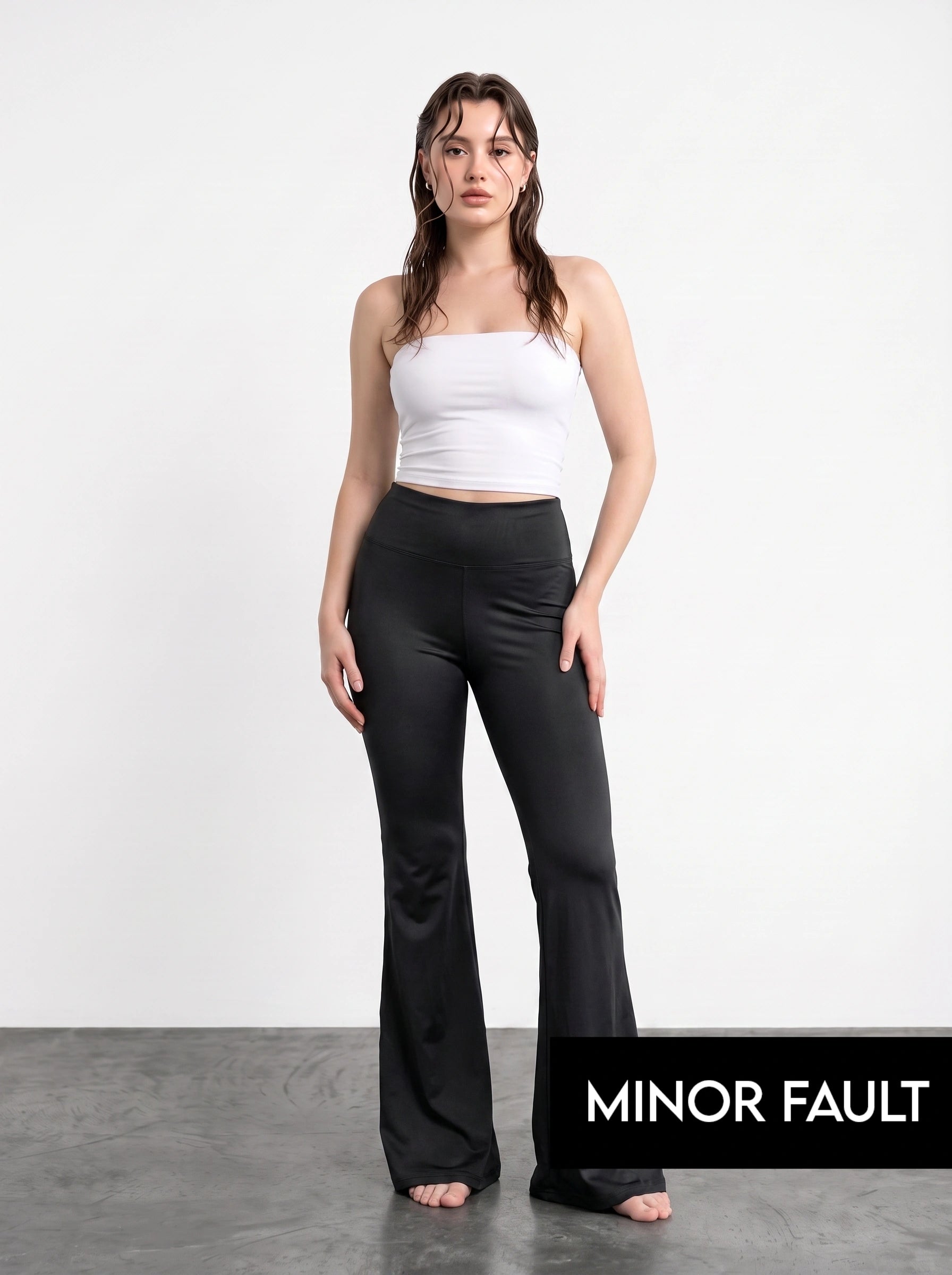 (Minor Fault) Black Flared Yoga Pants | Montivo Pakistan