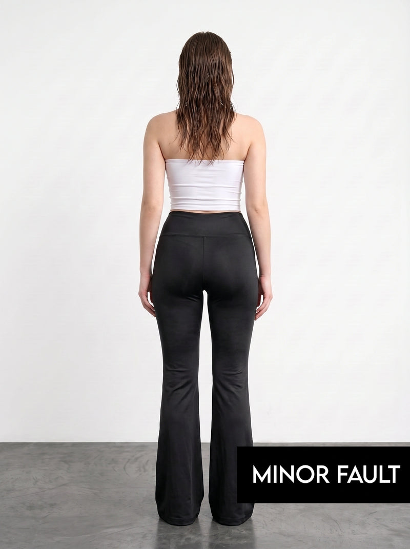 (Minor Fault) Black Flared Yoga Pants | Montivo Pakistan
