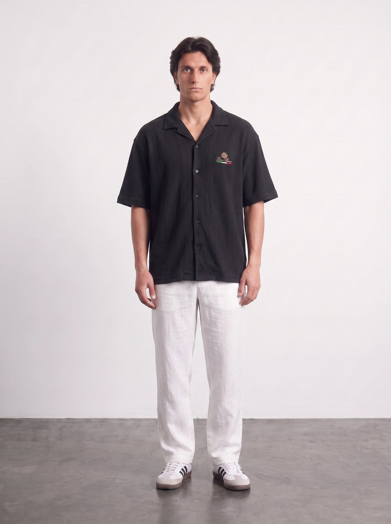 Black Oversized Textured Shirt | Montivo Pakistan
