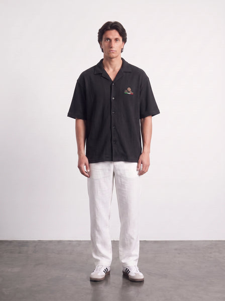 Black Oversized Textured Shirt