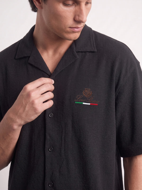 Black Oversized Textured Shirt | Montivo Pakistan