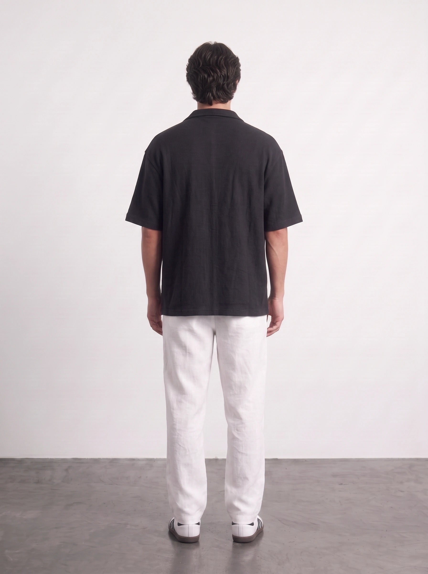 Black Oversized Textured Shirt