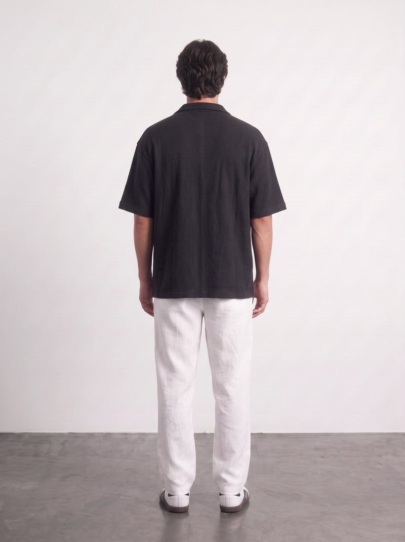 Black Oversized Textured Shirt | Montivo Pakistan
