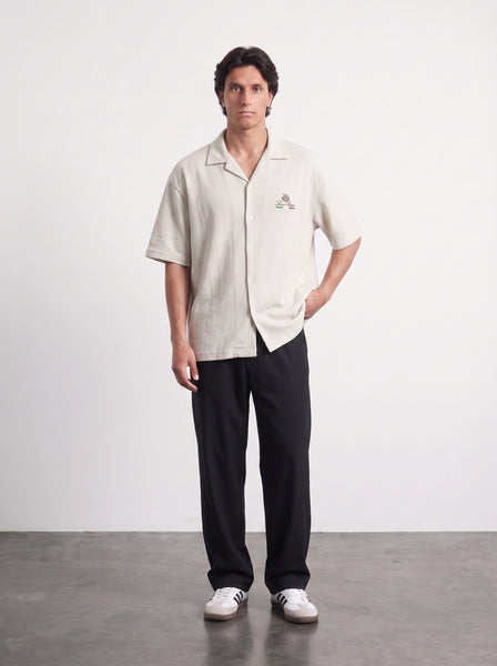 Ecru Oversized Textured Shirt