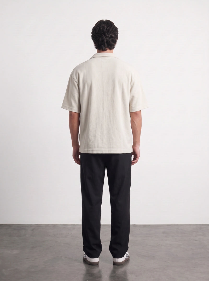 Ecru Oversized Textured Shirt | Montivo Pakistan