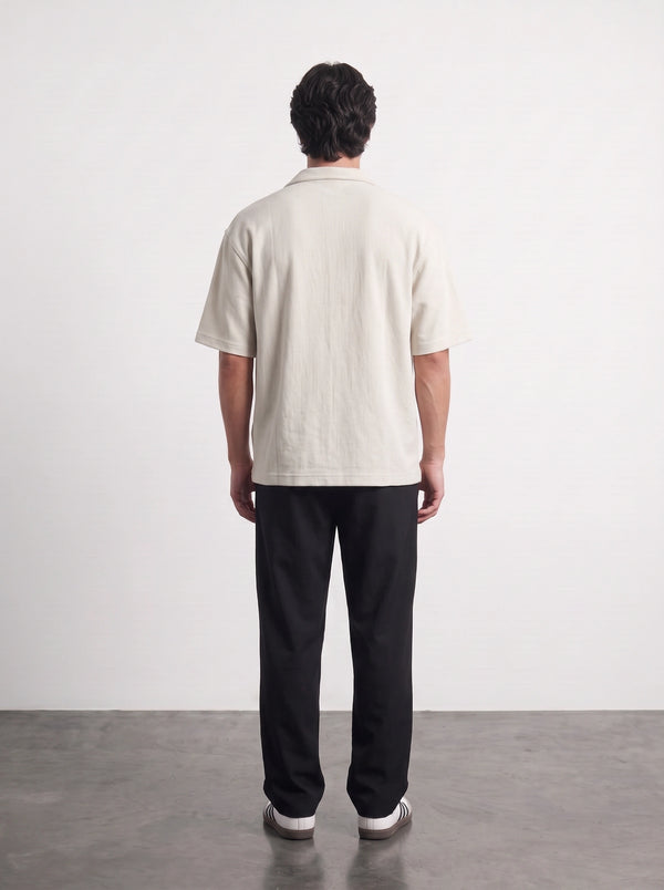 Ecru Oversized Textured Shirt | Montivo Pakistan