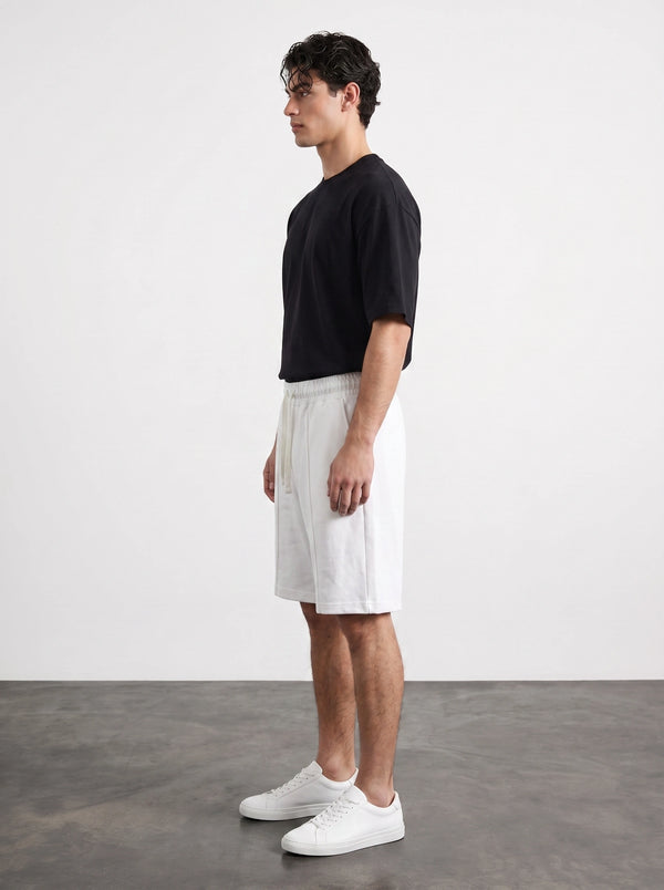 White Baggy Front Seam Shorts | Montivo Pakistan