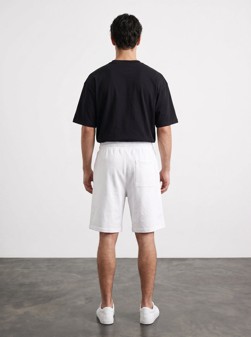 White Baggy Front Seam Shorts | Montivo Pakistan