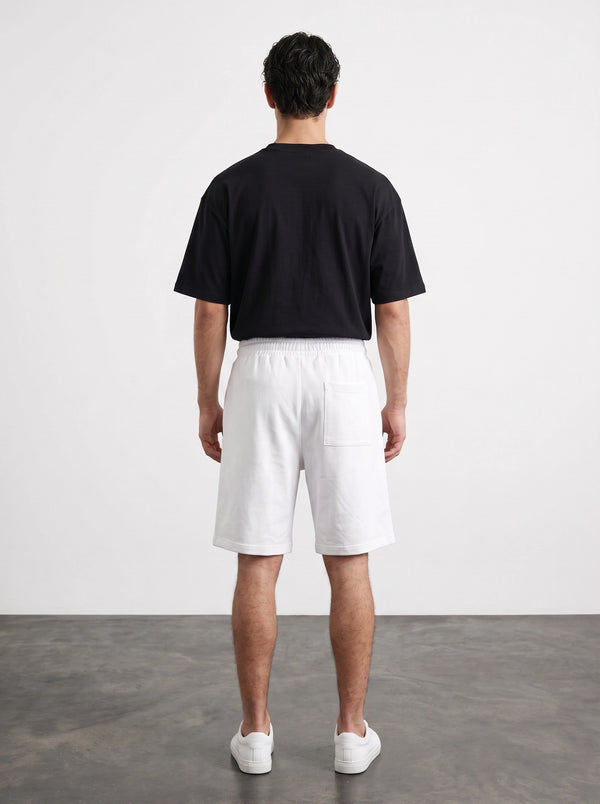 White Baggy Front Seam Shorts | Montivo Pakistan