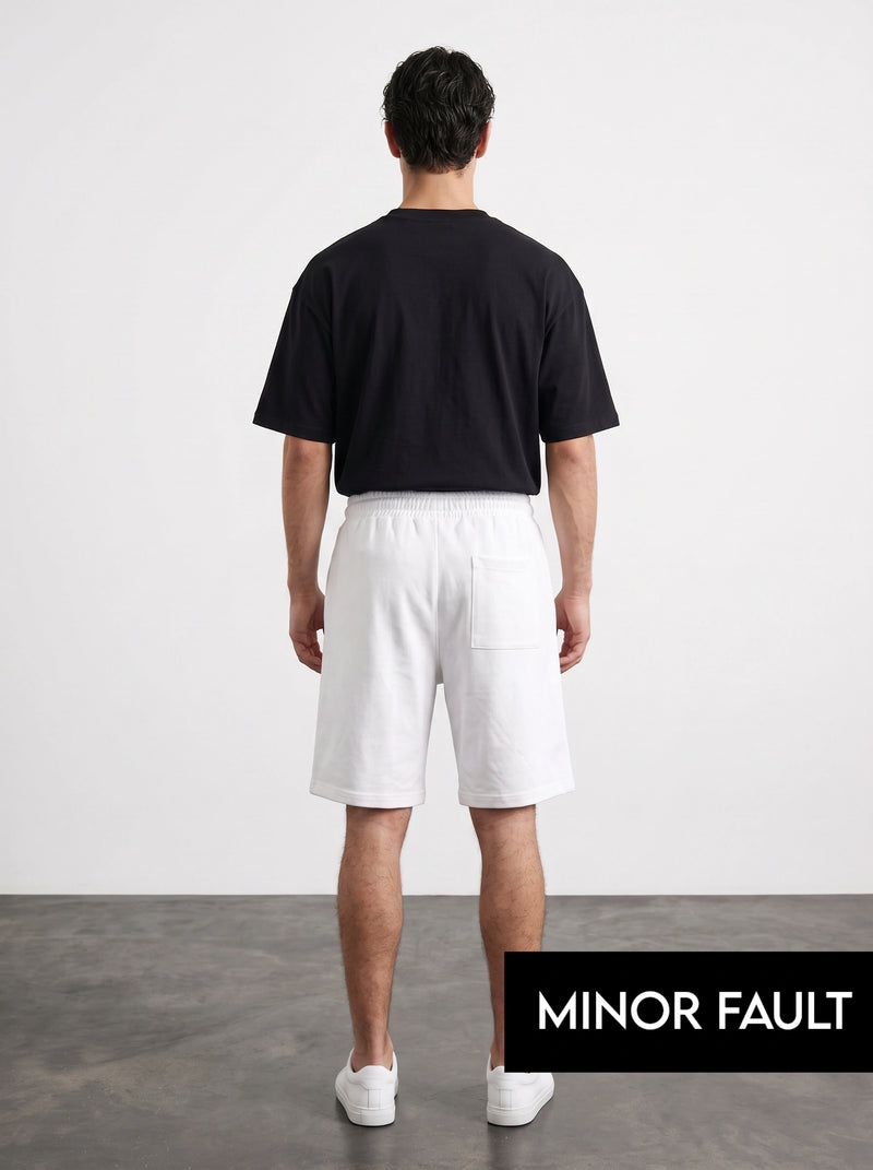 (Minor Fault) White Baggy Front Seam Shorts | Montivo Pakistan