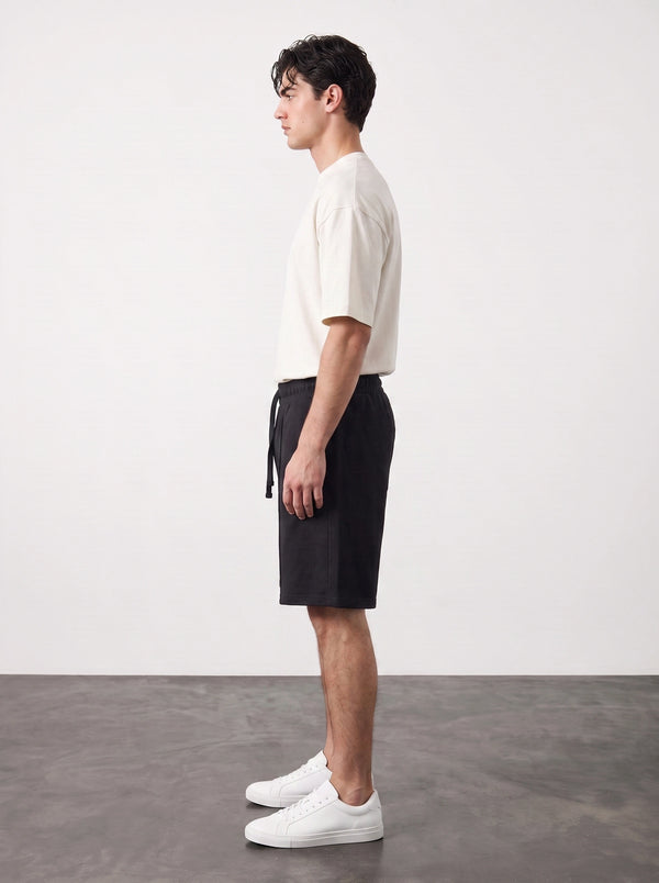 Black Baggy Front Seam Shorts | Montivo Pakistan