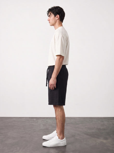 Black Baggy Front Seam Shorts