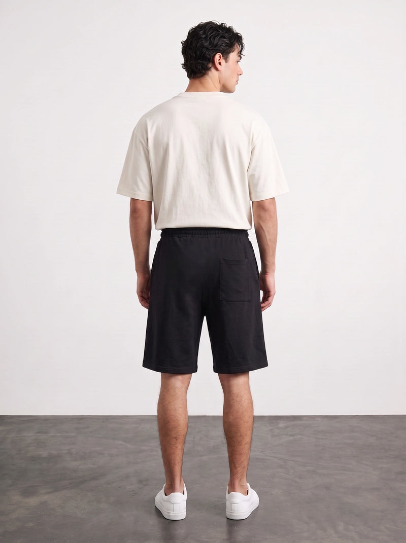 Black Baggy Front Seam Shorts | Montivo Pakistan