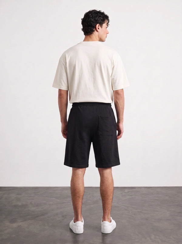 Black Baggy Front Seam Shorts | Montivo Pakistan