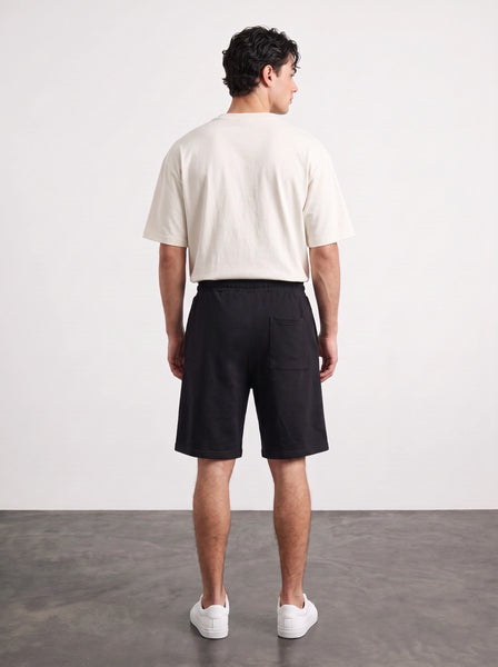 Black Baggy Front Seam Shorts