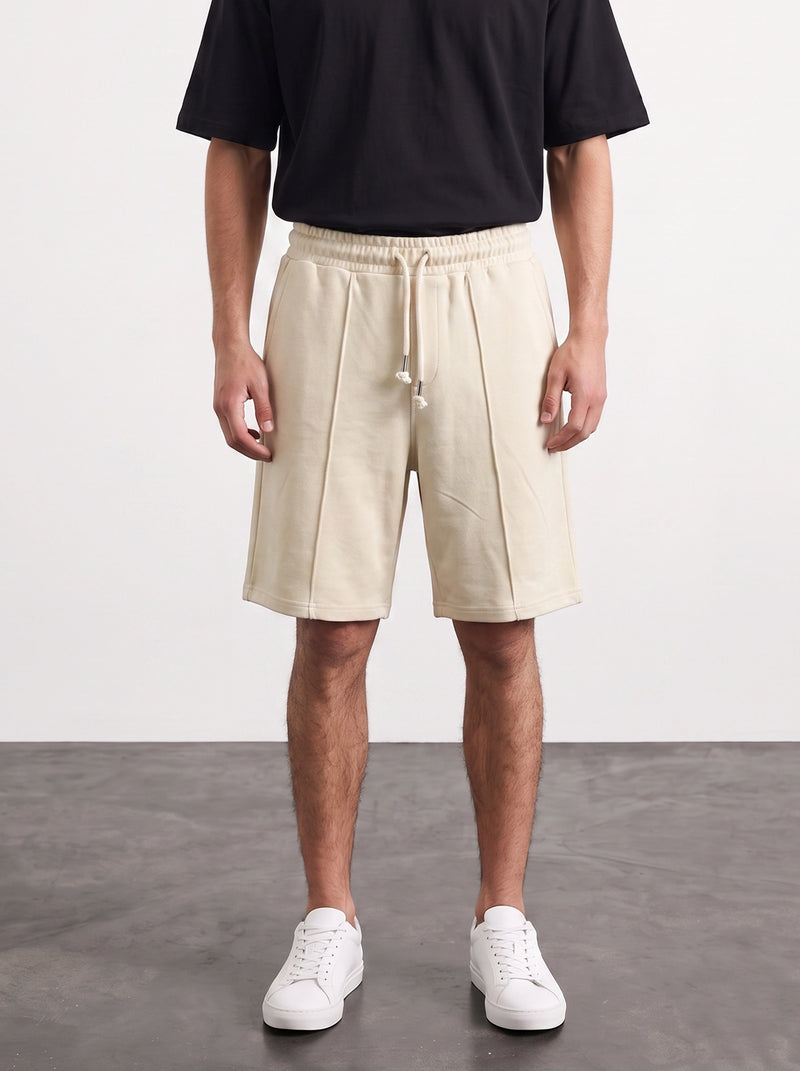 Beige Baggy Front Seam Shorts | Montivo Pakistan
