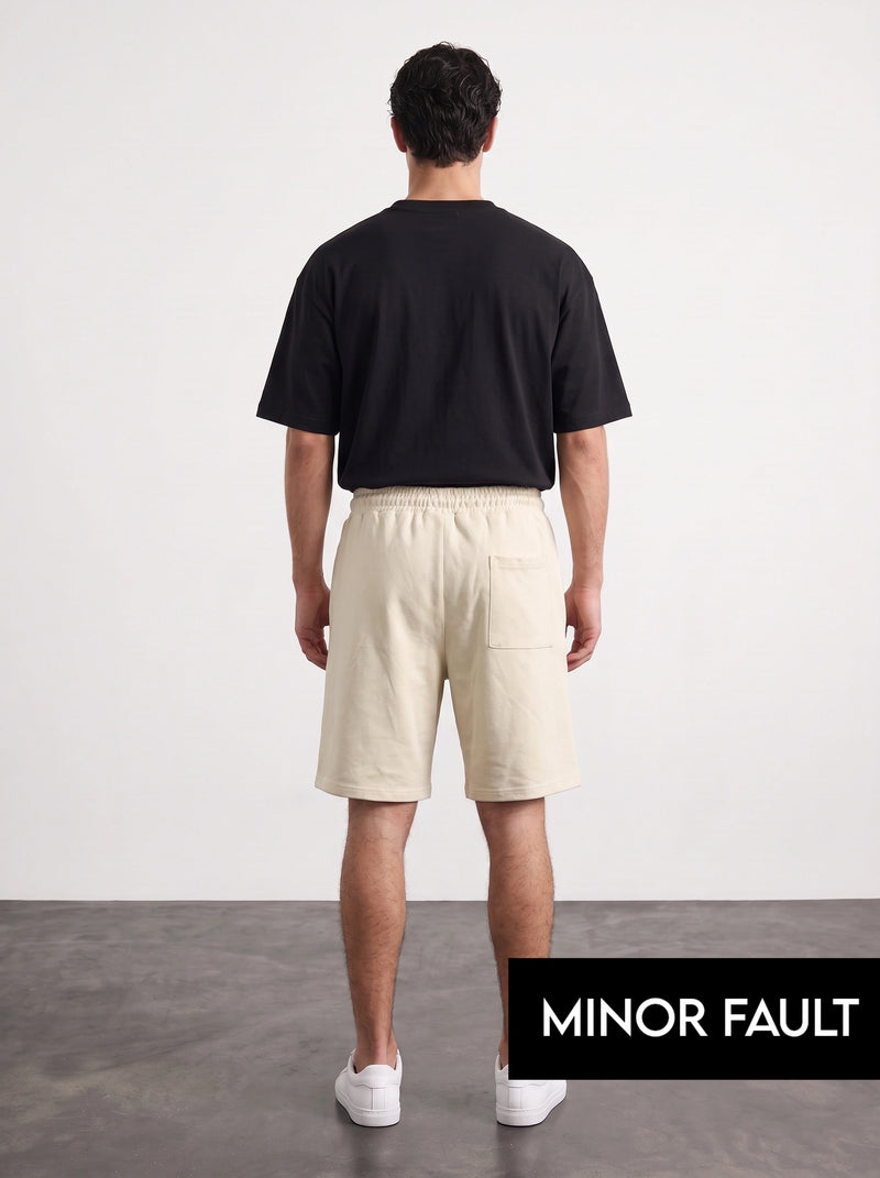 (Minor Fault) Beige Baggy Front Seam Shorts | Montivo Pakistan