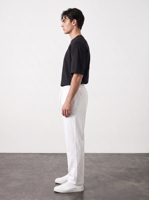White Relaxed Front Seam Trousers | Montivo Pakistan