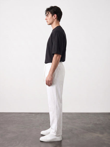 White Relaxed Front Seam Trousers