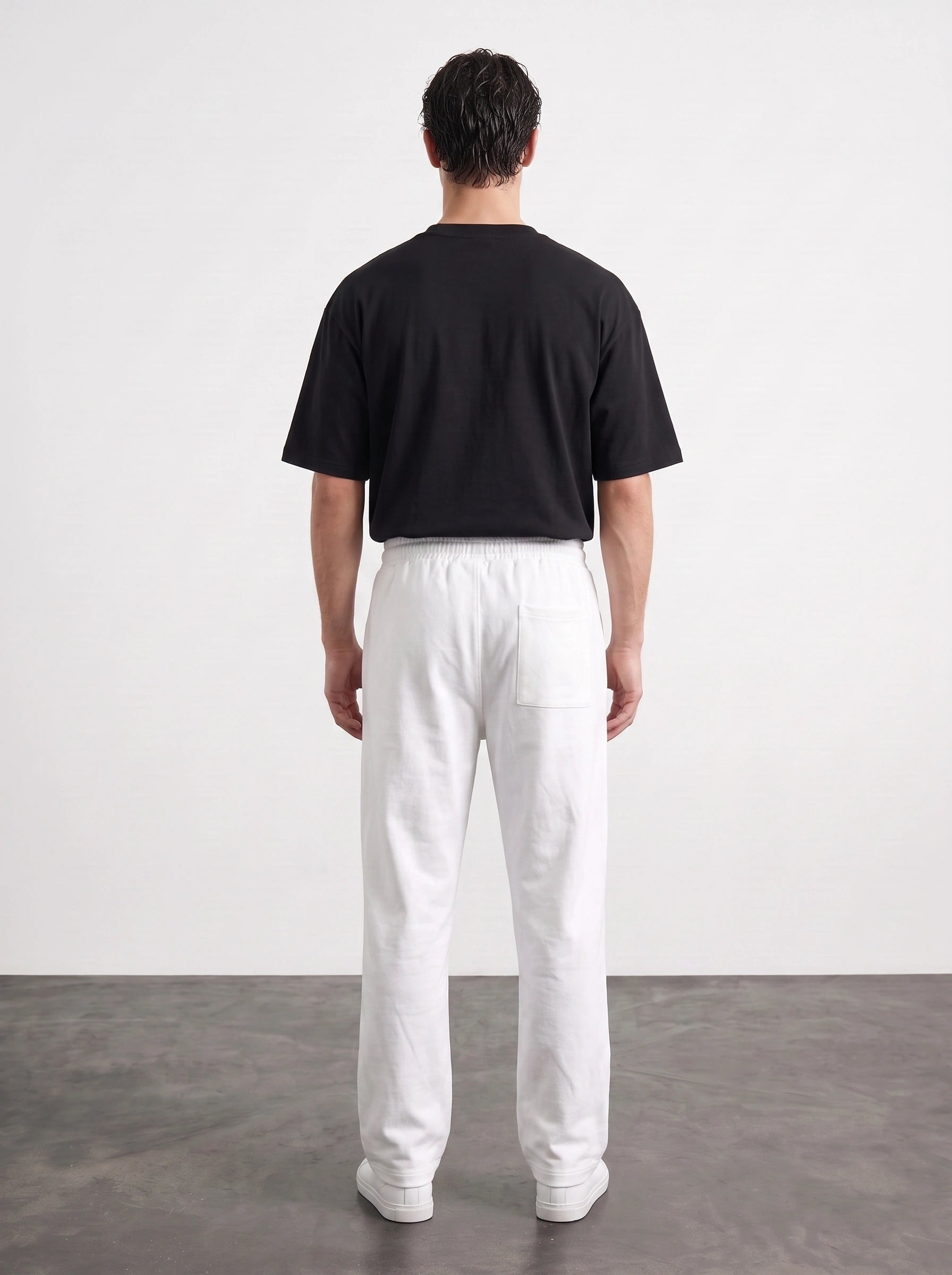 White Relaxed Front Seam Trousers