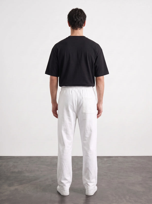 White Relaxed Front Seam Trousers | Montivo Pakistan