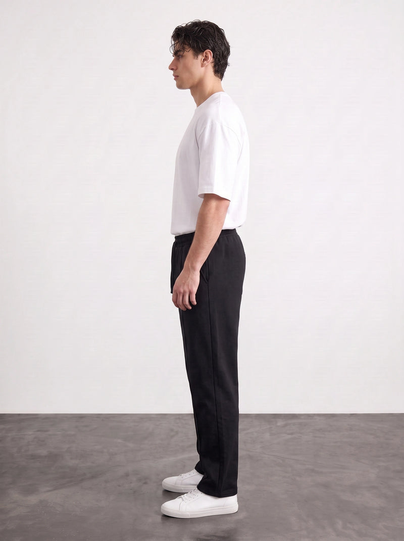 Black Relaxed Front Seam Trousers | Montivo Pakistan