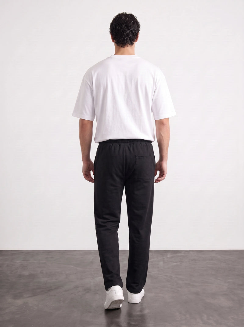 Black Relaxed Front Seam Trousers | Montivo Pakistan