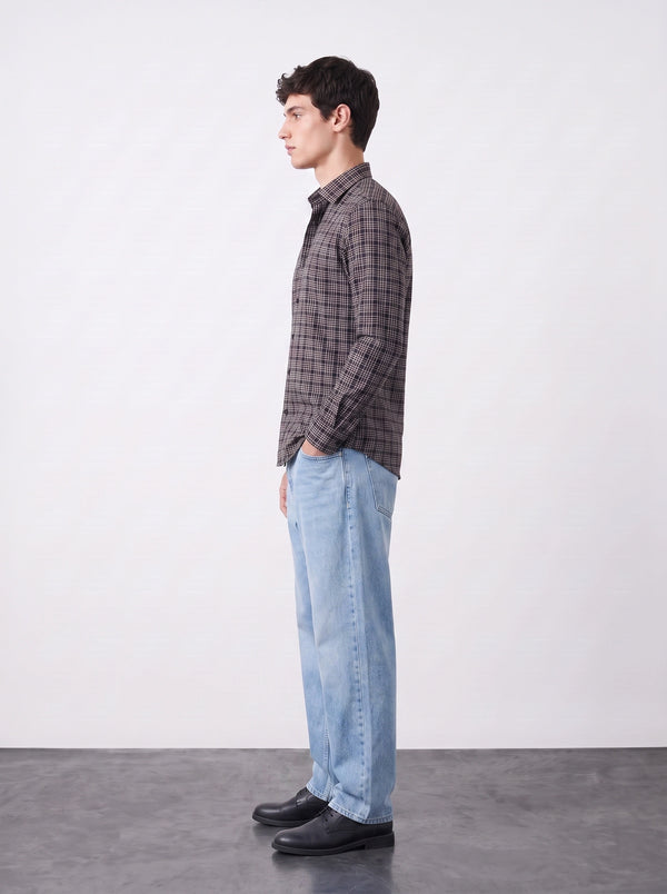 Burgundy Micro Check Shirt