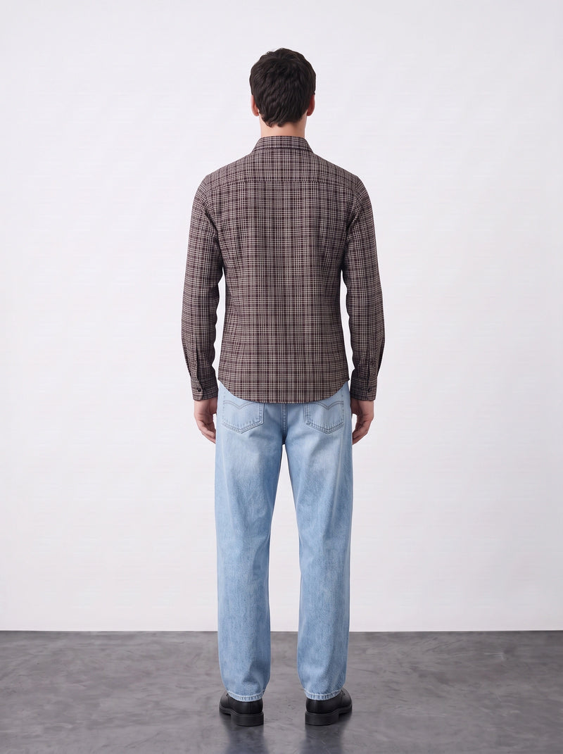 Burgundy Micro Check Shirt | Montivo Pakistan