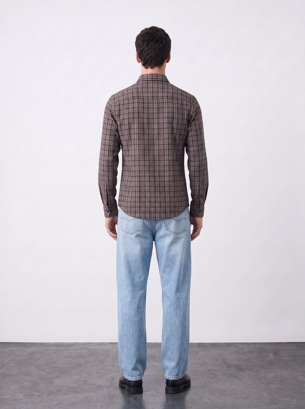 Burgundy Micro Check Shirt