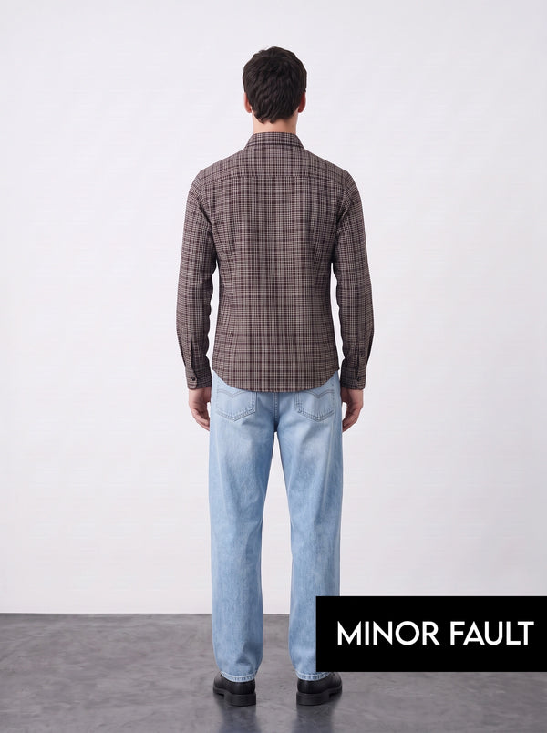 (Minor Fault) Burgundy Micro Check Shirt