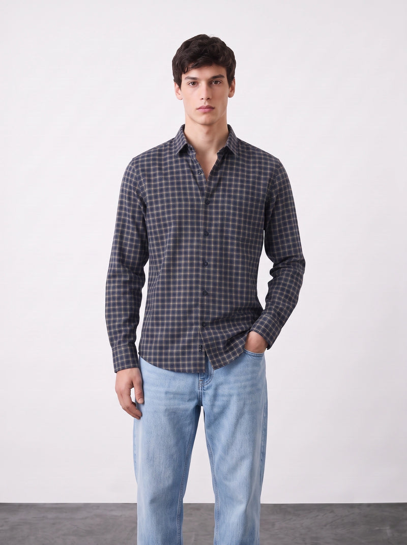 Navy Check Shirt