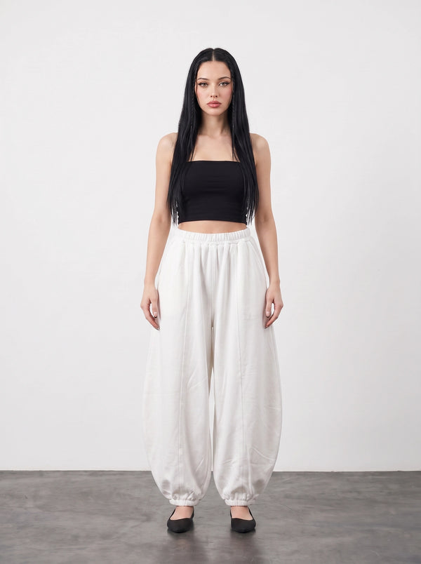 Off-White Seamed Balloon Trousers | Montivo Pakistan