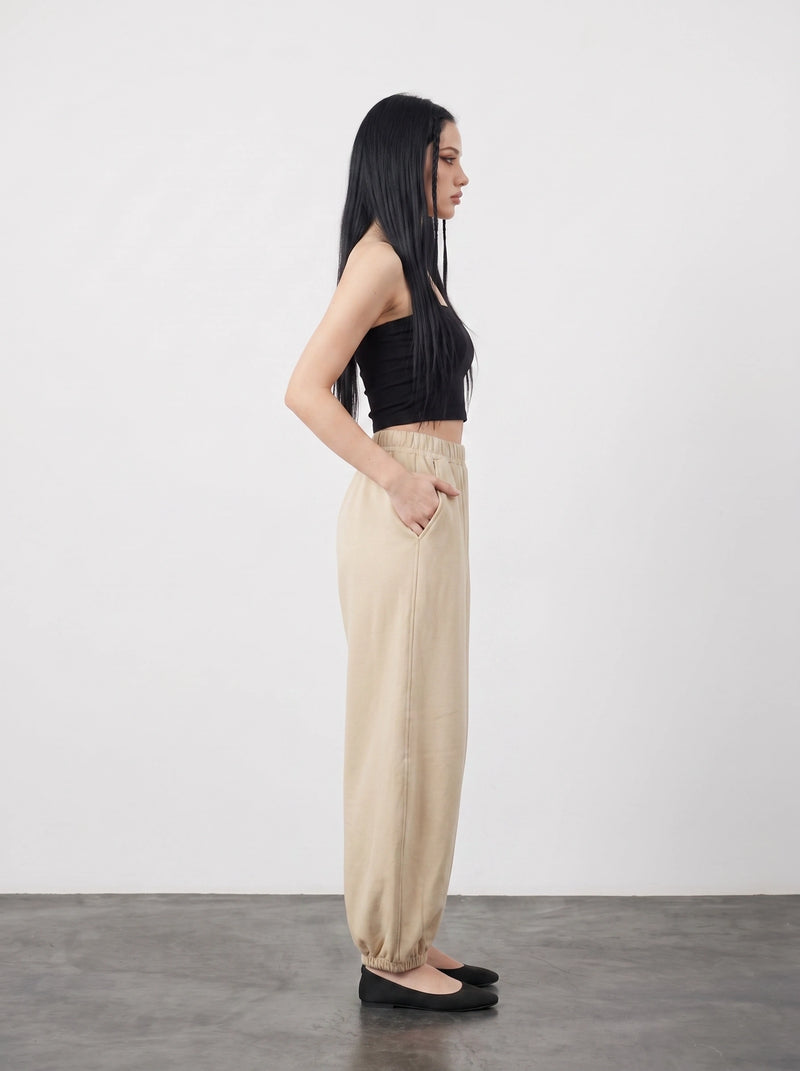 Beige Seamed Balloon Trousers | Montivo Pakistan