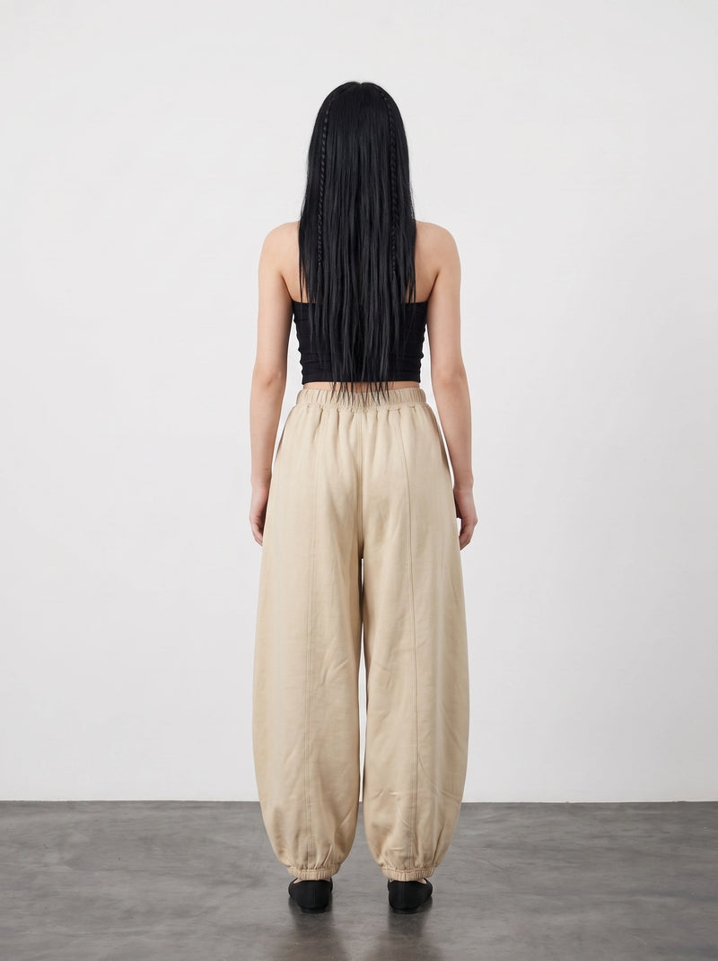 Beige Seamed Balloon Trousers | Montivo Pakistan