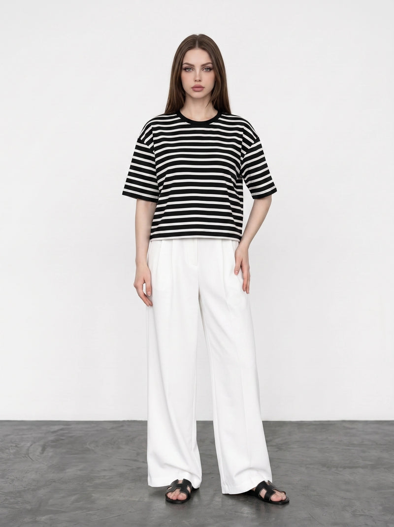 Black & White Stripes Oversized Tshirt
