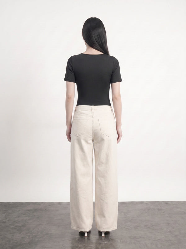 Black Square Neck Bodysuit | Montivo Pakistan