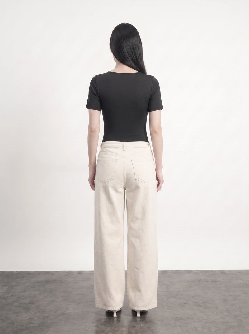 Black Square Neck Bodysuit | Montivo Pakistan