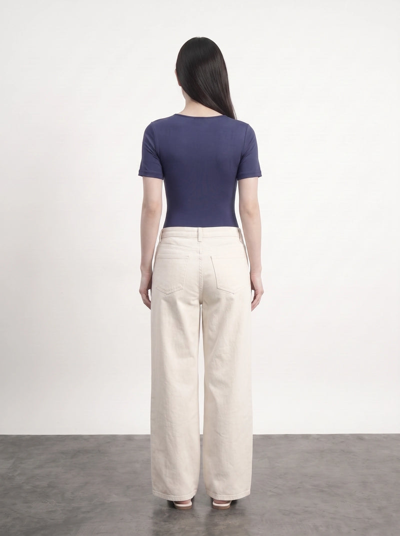 Navy Square Neck Bodysuit | Montivo Pakistan