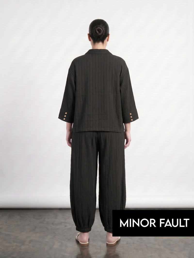 (Minor Fault) Black Crushed Oversized Shirt
